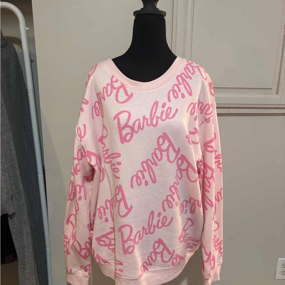 Barbie Pink Logo Crewneck Sweatshirt - Women's Top